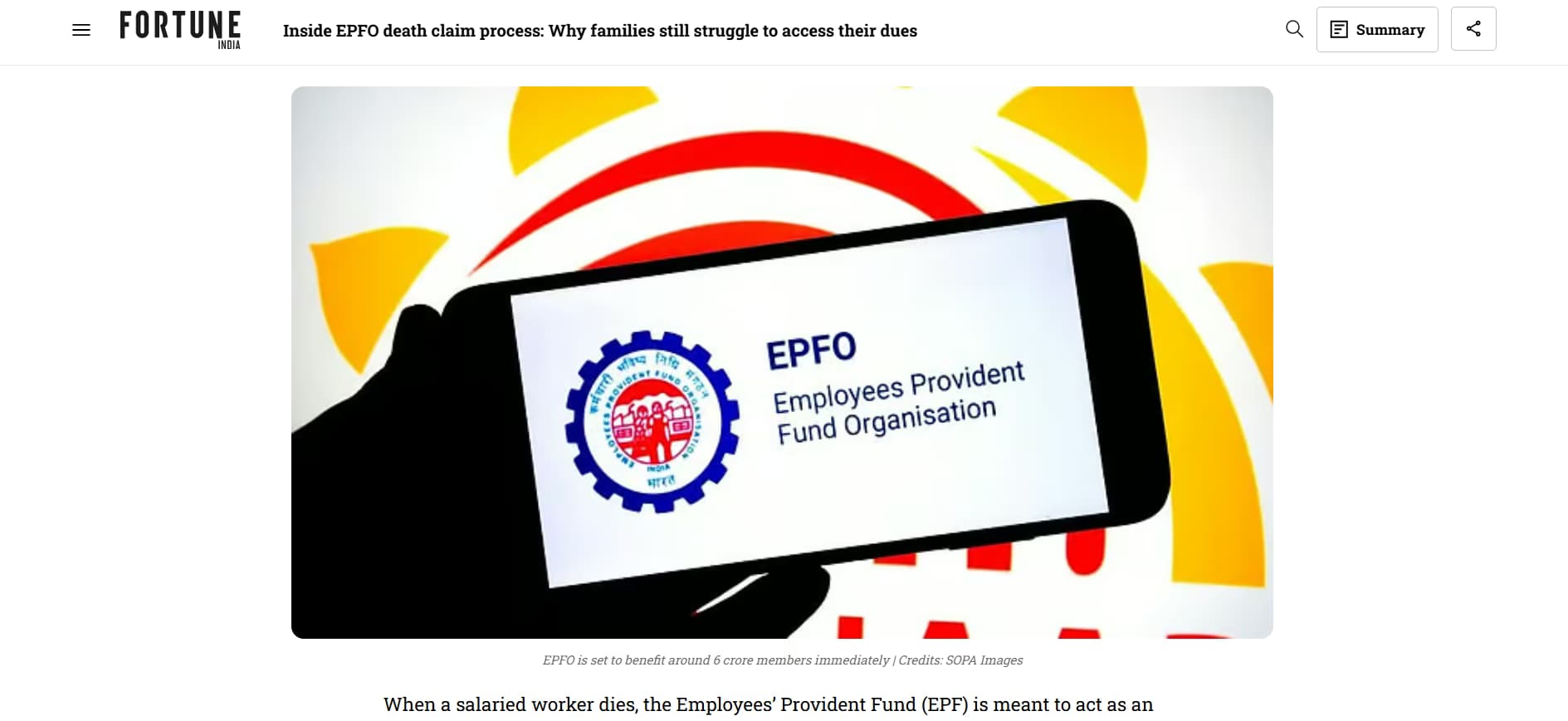 Cover image for article on EPFO death claim process