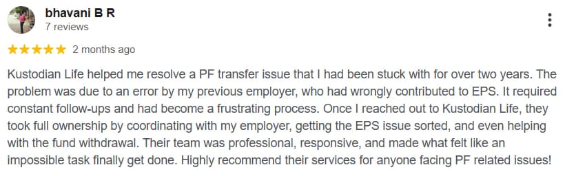 Google review by Bhavani BR