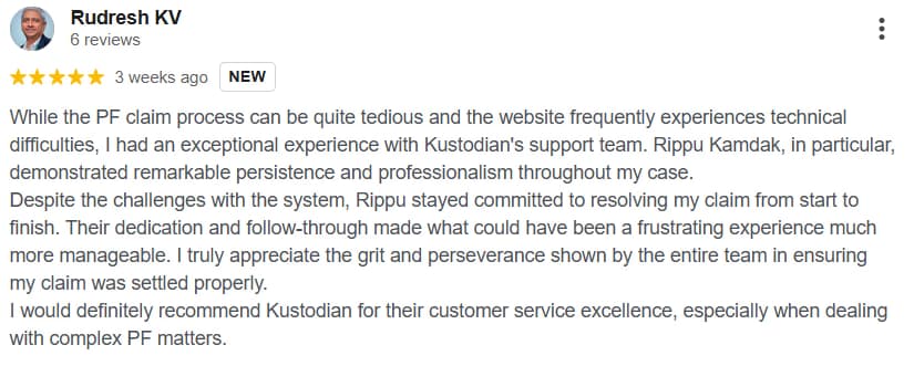 Google review by Rudresh KV